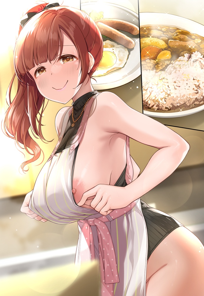 【二次エロ】横乳からのチラリズム、これが正義だろ…【画像】